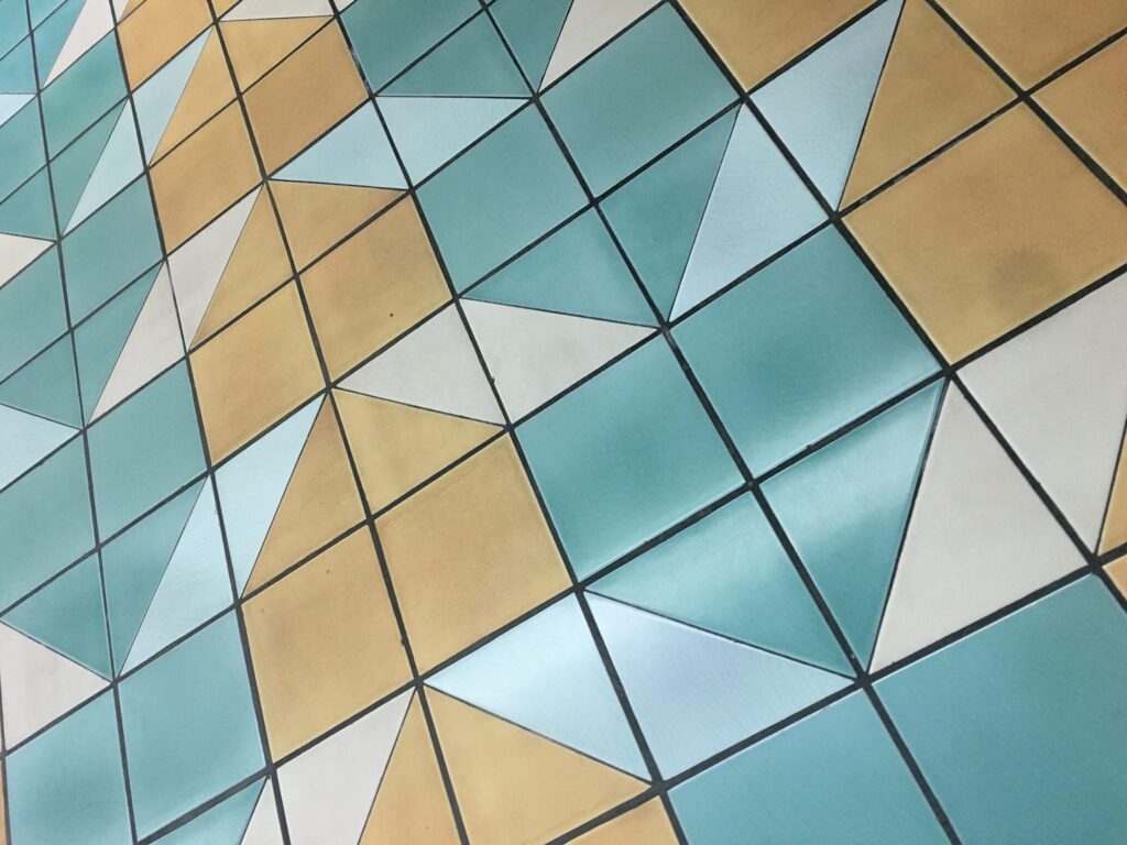 Art Deco tiles in Bottleworks Hotel